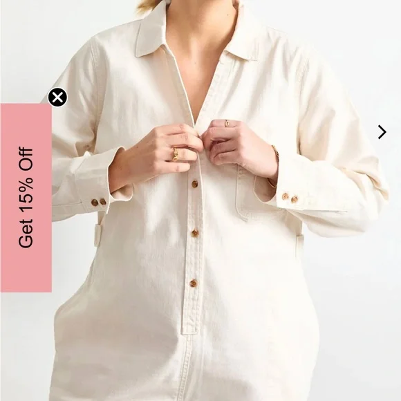 Hatch Cream Button-Front Jumpsuit